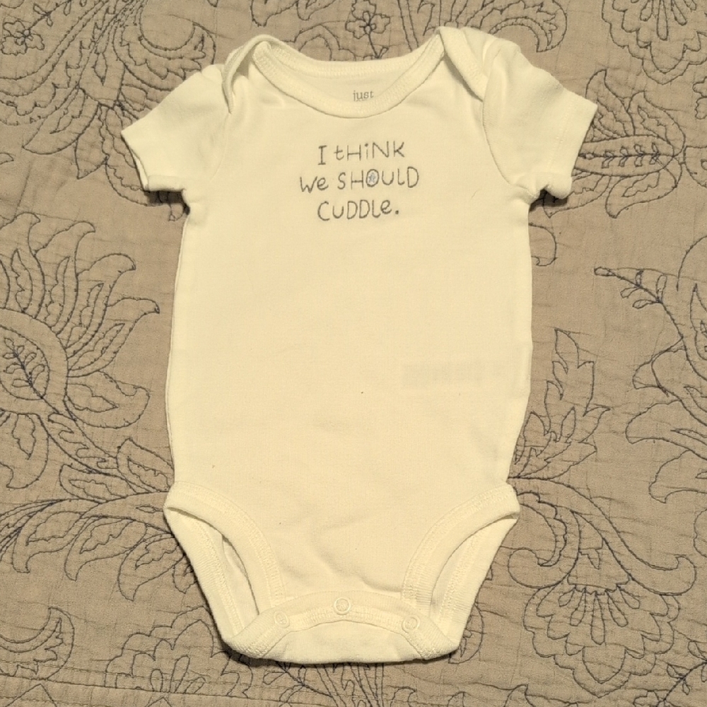 Carter's White Bodysuit with Cuddle Message